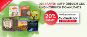 20% Rabatt auf H&ouml;rbuch CDs und H&ouml;rbuch Downloads im Hugendubel Shop
