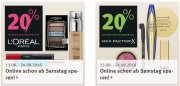20% Rabatt auf L'OR&Eacute;AL und MAX FACTOR Produkte