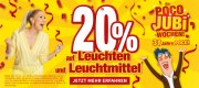 20% Rabatt auf Leuchten und Leuchtmittel im POCO Shop