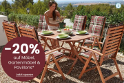 20% Rabatt auf M&ouml;bel, Gartenm&ouml;bel & Pavillons bei Quelle
