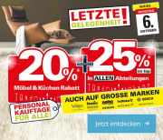 20% Rabatt auf M&ouml;bel, K&uuml;chen und Matratzen + 25% Rabatt in allen Abteilungen im M&ouml;bel H&ouml;ffner Shop