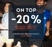 20% Rabatt auf Running, Training & Teamsport Topseller bei SportScheck