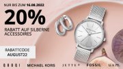20% Rabatt auf silberne Uhren und Schmuckst&uuml;cke bei Christ