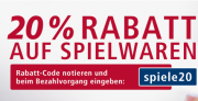20% Rabatt auf Spielwaren