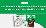 20% Rabatt auf Spielwaren, Filme, H&ouml;rb&uuml;cher und H&ouml;rbuch-Downloads im Thalia Shop