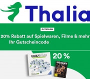 20% Rabatt auf Spielwaren, Filme, H&ouml;rb&uuml;cher und H&ouml;rbuch-Downloads im Thalia Shop