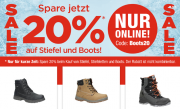 20% Rabatt auf Stiefel,Stiefeletten und Boots f&uuml;r Damen, Herren und Kinder bei Reno