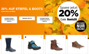20% Rabatt auf Stiefel, Stiefeletten und Boots im Reno Shop