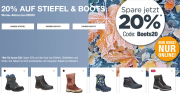 20% Rabatt auf Stiefel und Boots f&uuml;r Damen, Herren und Kinder im Reno Shop