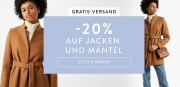 20% Rabatt auf &uuml;ber 18.000 Jacken und M&auml;ntel f&uuml;r Damen, Herren und Kinder bei Mirapodo