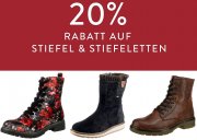 20% Rabatt auf &uuml;ber 21.000 Stiefel und Stiefeletten f&uuml;r Damen und Herren im Mirapodo Shop