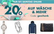20% Rabatt auf Uhren, Schmuck, W&auml;sche, Taschen, Koffer und Sport im Galeria Karstadt Kaufhof Shop