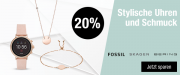 20% Rabatt auf Uhren und Schmuck der Marken FOSSIL, SKAGEN und BERING im Galeria Kaufhof Shop