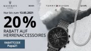 20% Rabatt auf Uhren und Schmuck f&uuml;r Herren bei Christ