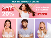 20% Rabatt auf W&auml;sche und Str&uuml;mpfe f&uuml;r Damen, Herren und Kinder im Galeria Karstadt Kaufhof Shop