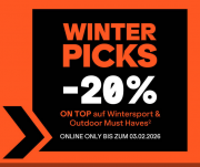 20% Rabatt auf Wintersport & Outdoor Must Haves bei SportScheck