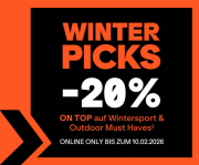 20% Rabatt auf Wintersport & Outdoor Must Haves bei SportScheck