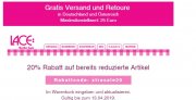 20% Rabatt bei Lace auf bereits reduzierte Artikel (MBW: 25 Euro)
