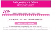 20% Rabatt bei Lace auf nicht reduzierte Ware (MBW: 24 Euro)