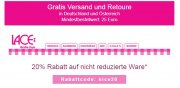 20% Rabatt bei Lace auf nicht reduzierte Ware (MBW: 24 Euro)