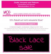 20% Rabatt bei Lace auf nicht reduzierte Ware (MBW: 24 Euro)