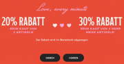 20% Rabatt beim Kauf von 2 Artikeln und 30% Rabatt beim Kauf von 3 Artikeln im Fossil Shop