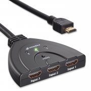 Fosmon HD1831 HDMI Switch / Verteiler Mit HDMI Kabel, 3-Port HDMI Umschalter
