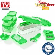 Genius Nicer Dicer Smart 15 Teile Neon-Gr&uuml;n Alles-Schneider Obst- und Gem&uuml;seschneider 