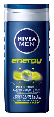 Nivea Men Energy Duschgel f&uuml;r K&ouml;rper, Gesicht & Haar, 4er Pack (4x 250 ml)