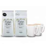 Neujahrspaket mit 2 kg Celeste d'Oro Kaffeebohnen + 2 Design-Tassen nur 24,13 Euro inkl. Versand