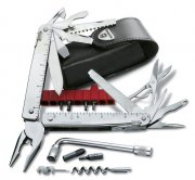 Victorinox SwissTool CS Plus in Lederetui 38 Funktionen silber Edelstahl