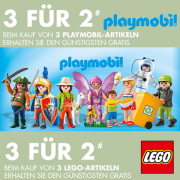 Jetzt bei Karstadt 3 Playmobil oder LEGO Artikel kaufen und nur 2 zahlen