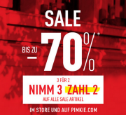 Geniale 3 f&uuml;r 2 Aktion bei Pimkie auf ALLE Artikel aus dem Sale, spart jetzt bis zu 70 %