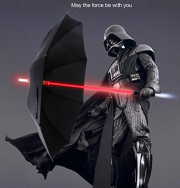 Darth Vader LED Laserschwert Regenschirm in Schwarz nur 17,58 Euro bei Amazon Prime