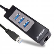 Inateck 3 port USB3.0 HUB mit 1 RJ45 Port 10/100/1000 Gigabit Ethernet LAN Network Adapter