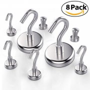 Super Starker Neodymium Magnet Haken, Durchmesser 36mm(30.5 KG) und 16mm (5.5 KG), 8 St&uuml;ck