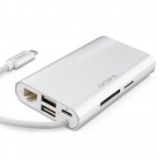 USB C Hub OMARS (8-in-1) HDMI 4K, VGA, Micro SD & SD Card Reader, 2 USB 3.0, USB C Adapter