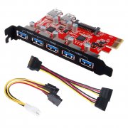 Inateck Highspeed 7 Ports PCI-E zu USB 3.0 Erweiterungskarte, 5x USB 3.0 Ports au&szlig;en und 2x intern