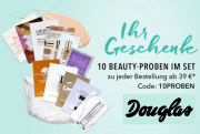 10 Beauty-Proben gratis bei jeder Bestellung bei Douglas ab 39 &euro; + Sale mit bis zu 50%