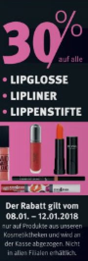 30% auf Lippenprodukte bei@rosssmann