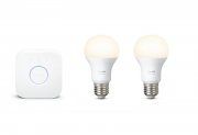 Philips Hue White E27 LED Lampe Starter Set, zwei Lampen inkl. Bridge