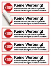 8 St&uuml;ck Premium STOP Keine Werbung Aufkleber bei@amazon - 5,99&euro;