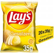 20er Pack (20 x 35g) Lay's Gesalzen - Knusprig gesalzene Kartoffelchips