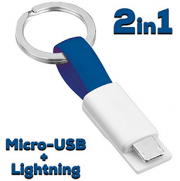 2in1 Mini-Ladekabel als Schl&uuml;sselanh&auml;nger mit Micro-USB + Lightning nur 3,33 Euro inkl. Versand