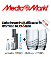 Sodastream Crystal 2.0 Wassersprudler Titan + 4 Sodastream Trinkgl&auml;ser nur 94,00 Euro