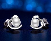 Herz Ohrringe Damen 925 Sterling Silber mit Perlen 9.99 euro