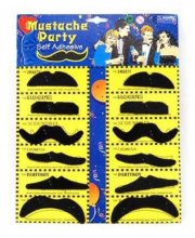 12 Selbstklebende sortierte gef&auml;lschte Schnurrb&auml;rte 1,47 &euro; bei Amazon 