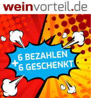 Jetzt bei Weinvorteil! 6 Flaschen zahlen und mit Gutscheincode 6 Flaschen Gratis dazu erhalten!