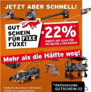 22% Rabatt auf das komplette Sortiment bei Fuxtec