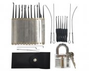 22-teiliges &ldquo;Dietrich-Set&rdquo; mit durchsichtigem Schloss f&uuml;r 7,31 &euro;